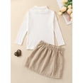 thumbnail image 3 of KelaJuan Toddler Girls 2Pcs Fall Outfits Long Sleeve Turtleneck Tops + Houndstooth Skirt Set Kid Clothes, 3 of 6