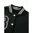 thumbnail image 5 of Womens Casual Baseball Varsity Mini Dress Bodycon Short Sleeve Button Down Dress with Pockets, 5 of 6
