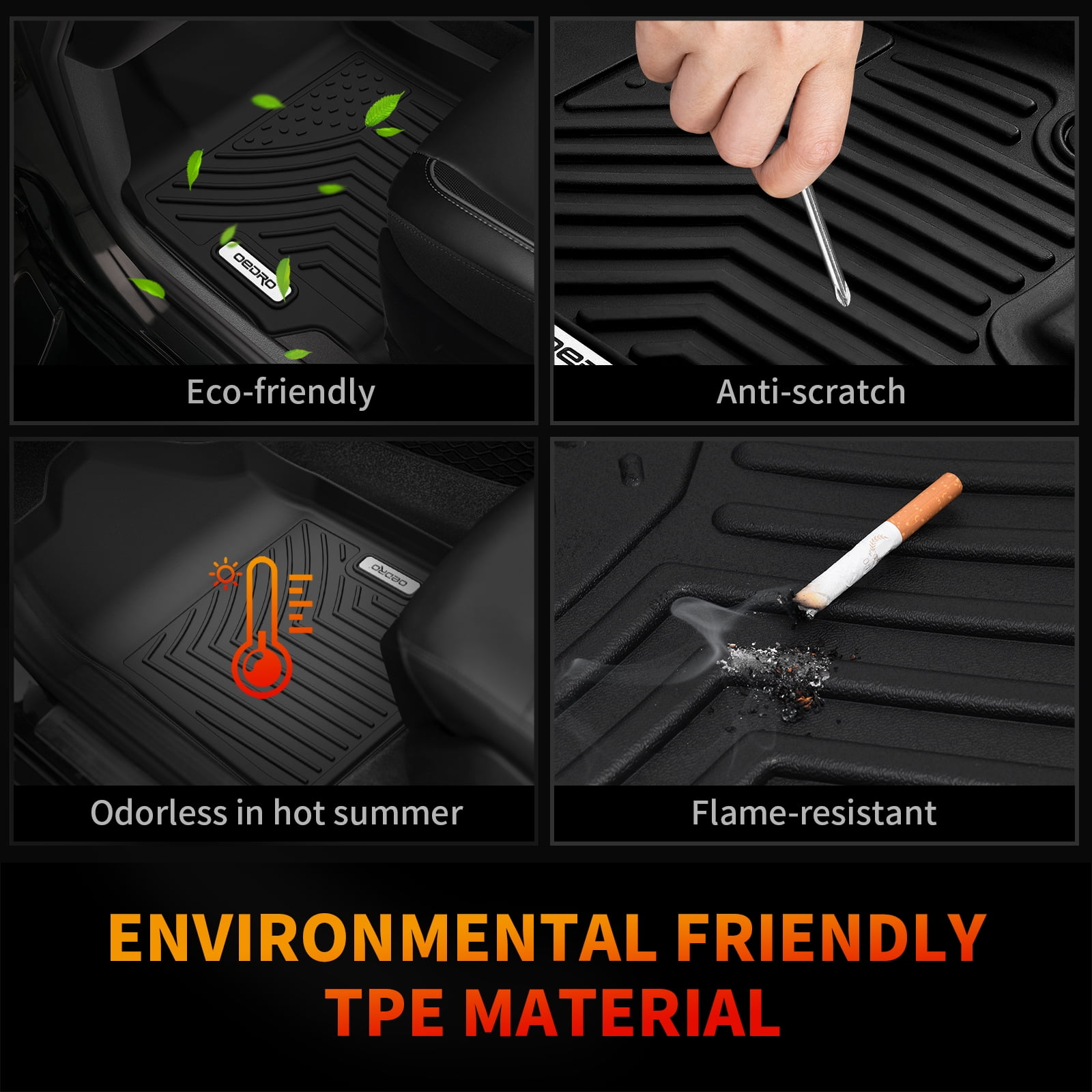 RVNI Floor Mats for 2007 2008 2009 2010 2011 Toyota Camry 3D Molded TPE Rubber Carpet
