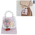 thumbnail image 4 of Bolso De Niña Lindo Bolso Bandolera para Niñas Decoración De Monedero Bolso para Niños Al Aire Libre con Flores Decoración De Perlas Artificiales ANGGREK Otros, 4 of 8