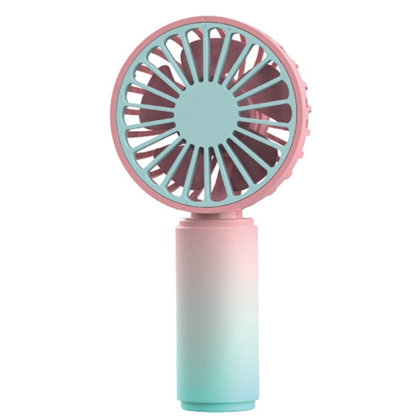 Ventilador Mano Pequeña Personal Al Aire Libre Tamaño Bolsillo Ruido Eléctrico USB Recargable 3 Velocidades Gradiente Colorido para Viajes Acampar