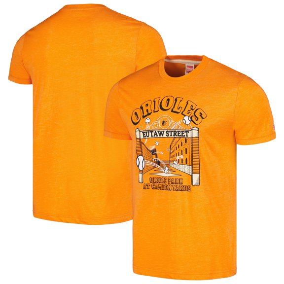 Men's Homage Orange Baltimore Orioles Eutaw Street Hyper Local Tri-Blend T-Shirt
