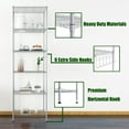 thumbnail image 4 of Qhomic 6-Tier Wire Shelving Unit Storage Rack Metal Shelf Organizer with 6 Hooks for Kitchen Bathroom Garage Balcony 21.26" x 11.42" x 62.99", Black, 4 of 10