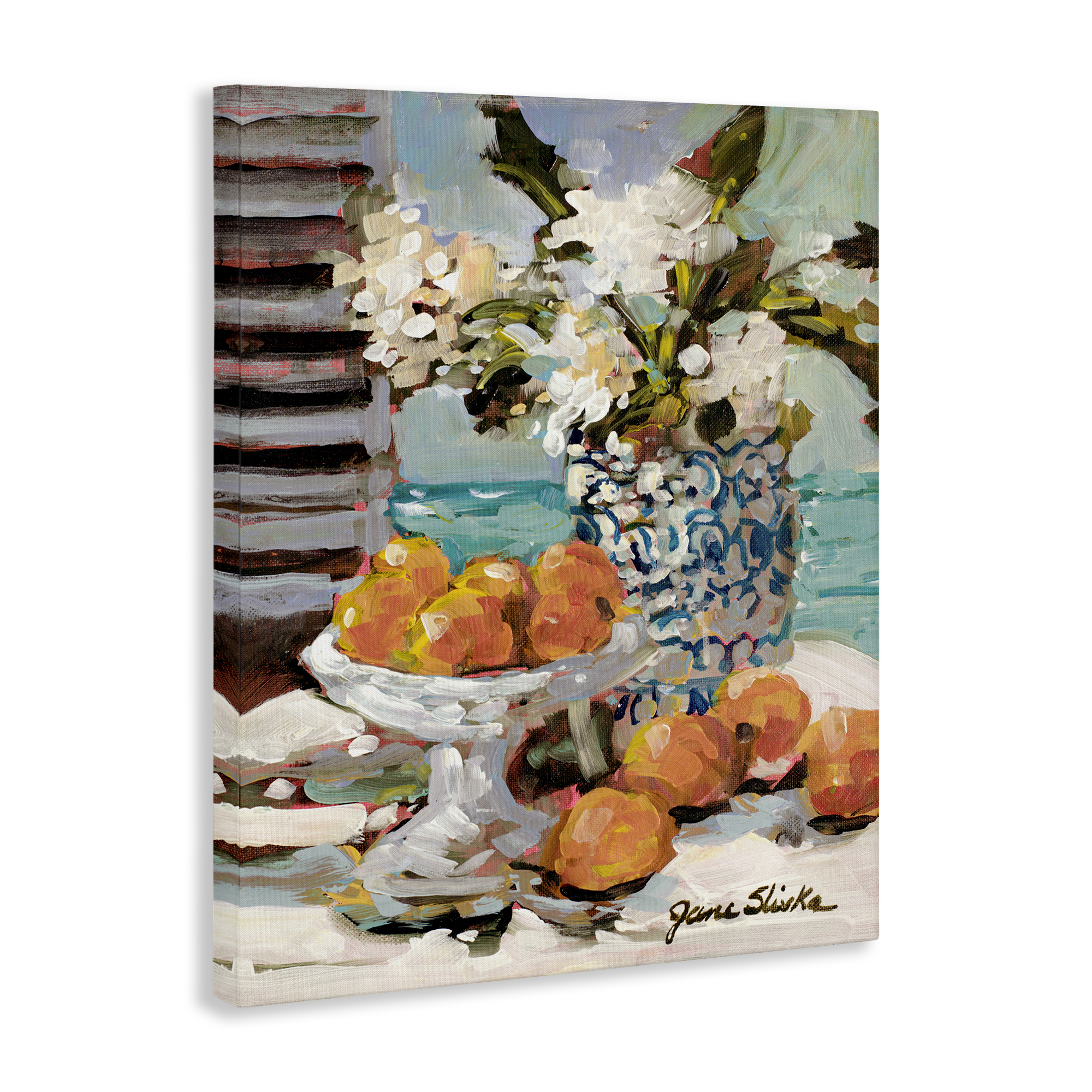 Stupell Industries Coastal Fruits Still Life Food & Beverage Painting Gallery Wrapped Canvas Art Print Wall Art, 16 x 20