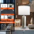 thumbnail image 2 of Touch Control Table Lamps Set of 2, Modern Silver Mirror Bedside Lamp with 2 USB Ports, 3-Way Dimmable Real Marble Gold Nightstand Lamp for Living Room, Bedroom Home Office Hotel Bar, 2 of 7