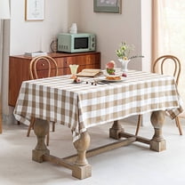 AUQ Wipeable Tablecloths,Stacked for Storage Table Cloth,Sturdy and Durable Table Covers,Brown