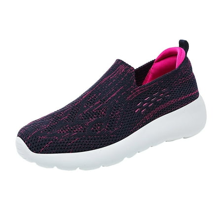 

GEZHEN Women s Fly Mesh Elastic Surface Slip On Sneakers Ultra Light Soft Sole Small White Shoes For Fat Feet And Wide Orthopedic Breathable Woven Go Walking Foam Arch Support Hands In Sneakers