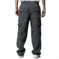 thumbnail image 2 of Pro Club Men's Heavyweight Fleece Cargo Pants, Medium, Charcoal, 2 of 4