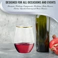 thumbnail image 3 of Smarty 12 oz. Clear with Gold Elegant Stemless Plastic Wine Glasses 64ct, 3 of 7