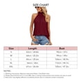 thumbnail image 3 of Knitted Sleeveless  Top, Halter Neck Easy Matching Stylish Pure Color Sleeveless  Top  for Working Wine Red L, 3 of 6
