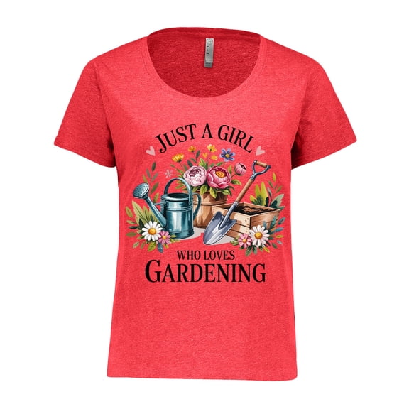 Inktastic Just a Girl Who Loves Gardening Women's Plus Size T-Shirt
