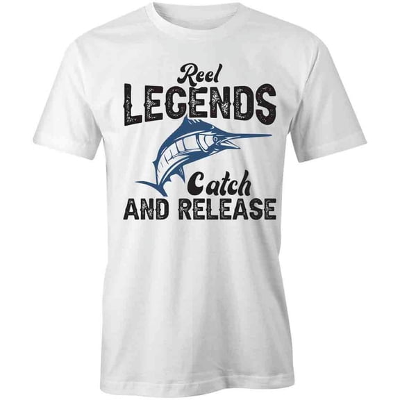 Reel Legends Catch and Release T-Shirt | Manly Hobbies White Tee Gift