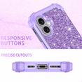 thumbnail image 7 of Casetego Phone Case for iPhone 16 Plus Case,Glitter Bling Heavy Duty Hybrid Sturdy High Impact Shockproof Protective Cover,Shiny Purple, 7 of 7