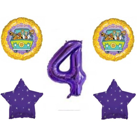 Scooby Doo Purple 4th Happy Birthday Party Balloons Decorations Supplies