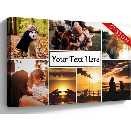 Custom Canvas Style Wall Art Print Personalized Photo Text