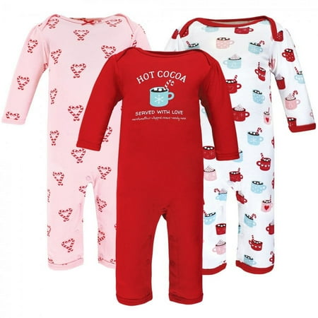 UPC: 0660168153507 | Hudson Baby Infant Girl Cotton Coveralls Hot Cocoa 3-6 Months