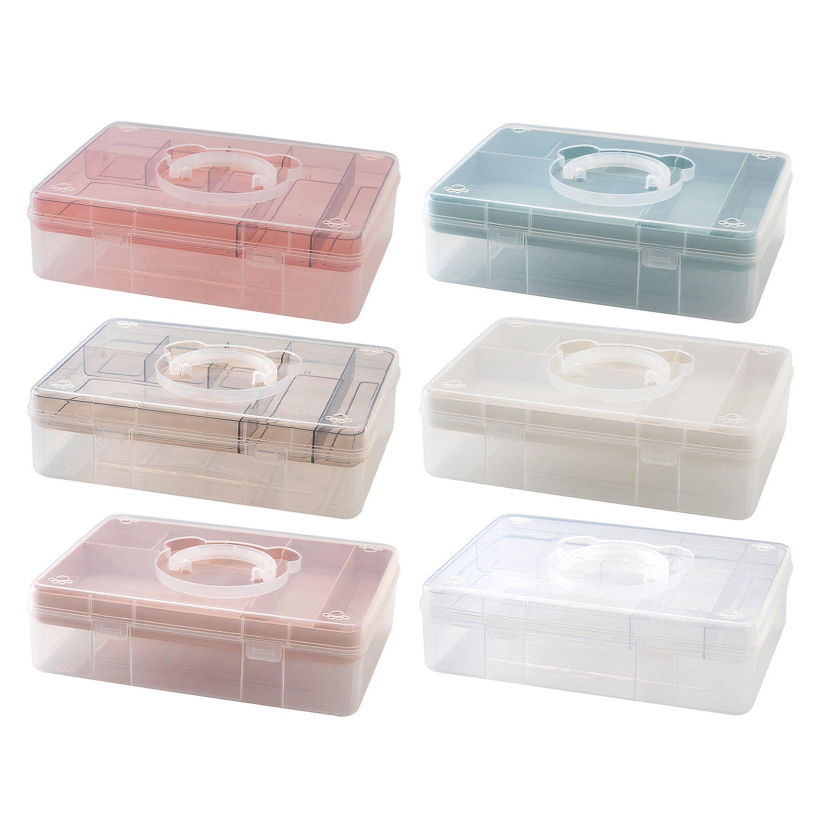 Clear Plastic Project Case Organiser Storage Box Stackable Storage Container for Stationery Scrapbooking Craft Supplies