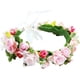 thumbnail image 1 of Corona floral con halo de flores, diadema de flores bohemias, corona para el cabello, guirnalda para el cabello, tocado floral con cinta, fiesta de bodas, festival, 1 of 5