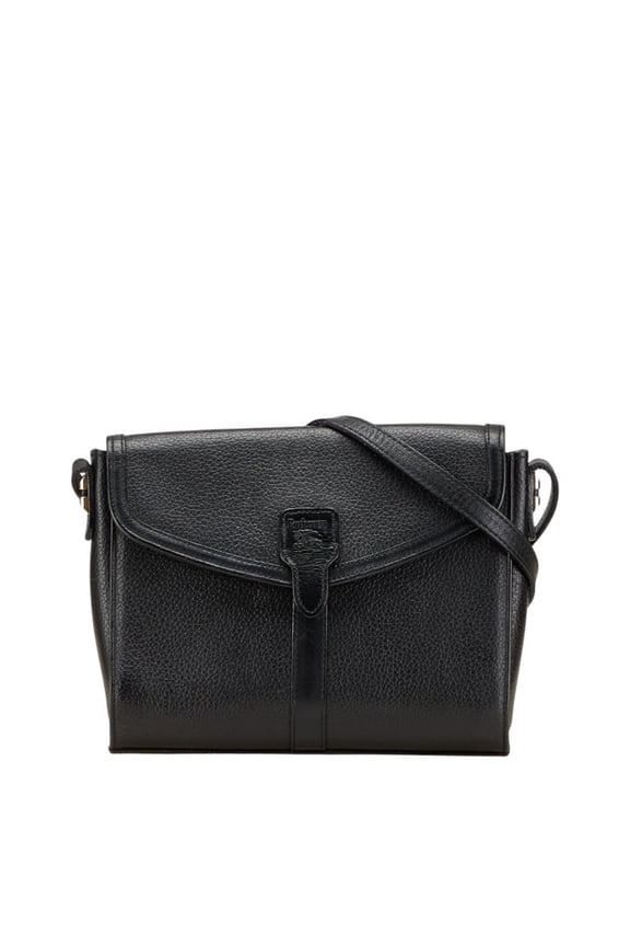 Pre-Owned Burberry Nova Check Shadow Horse Shoulder Bag in Black Leather for Women (Good)