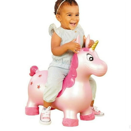 Little Tikes Unicorn Animal Hopper Inflatable Bouncing Jumping Toy, Pink