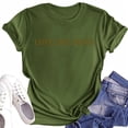 thumbnail image 2 of NAMTYQX Ladies Tops and Blouses Short Sleeve Casual Cool mit Muster Patterned Oversized Crewneck Stretch Loose Womens Tops Dressy Casual Army Green Size S, 2 of 5