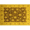 thumbnail image 1 of Ahgly Company Machine Washable Indoor Rectangle Oriental Yellow Traditional Area Rugs, 5' x 7', 1 of 4