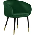 thumbnail image 4 of Luxury Barrel Back Dining Chair Set of 2 with Gold Accent, Modern Dining Room Furniture Velvet Upholstered Side Chair, Green, 4 of 8