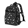 thumbnail image 2 of Dinosaur and Palm Black Pattern Cute School Backpack Bag for School with Padded Back and Adjustable Shoulder Straps 15.25"x11.5"x5.25", 2 of 3