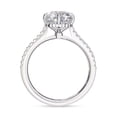 thumbnail image 4 of IGI Certified Lab Grown Diamond Engagement Ring | Center 8.5MM Cushion Cut 4 Prong Solitaire Hidden Halo Wedding Rings For Women In 14k Solid White Gold | F-G, VS-SI Quality (3.40 Ctw) Ring Size-8, 4 of 7