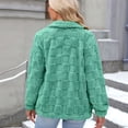 thumbnail image 5 of Womens Jacket with Pockets Casual Comfy Plaid Zip Up Jackets Warm Fleece Lined Winter Coats Green XL, 5 of 6
