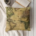 thumbnail image 3 of YINGXI  Decorative Throw Pillow Case Cushion Cover Vintage Map of The World 24x24in, 3 of 5