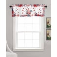 thumbnail image 3 of 4th Of July Linen Curtain Valance for Bedroom/Bathroom/Kitchen/Office/Living/Dining Room Window,Gnomes Spring Summer Floral Red White Rod Pocket Topper Decorative Cafe Drapes Panel 60"x18", 3 of 6