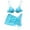 Sky Blue, variant on Fesfesfes Three-piece Bikini Suit for Women Bandage Solid Bikini Push-Up Padded Swimwear Swimsuit Beachwear Set