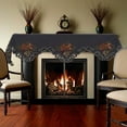 thumbnail image 2 of Decozen Charcoal Gray Mantel Scarf Cover - Intricate Cutouts Embroidery for Fireplace Kitchen Dining Room Home Decor - 18 x 90 inches - The Charcoal Fleur Collection, 2 of 8