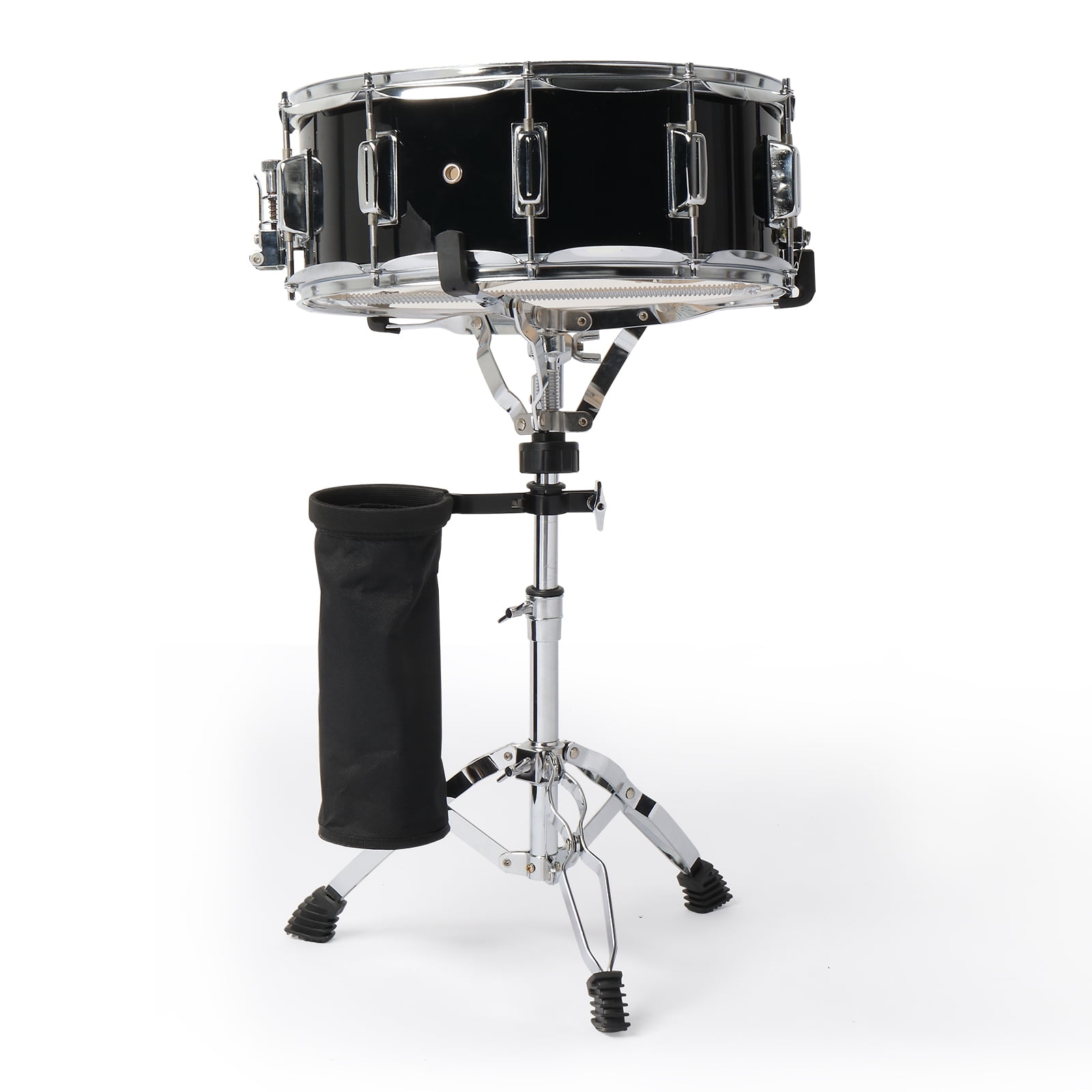 Snare Drum Set with Drumstick Holder, Snare Drum Bag, Strap, Mute Pad & Drum Stick for Beginner Student Black, 14 x 5.5in