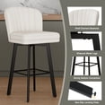 thumbnail image 6 of MultiHaven 26" Shell Back Bar Stools Set of 4,Swivel Counter Height Fabric Chairs with Metal Legs for Kitchen Island,Bar,Cafe - Beige, 6 of 9