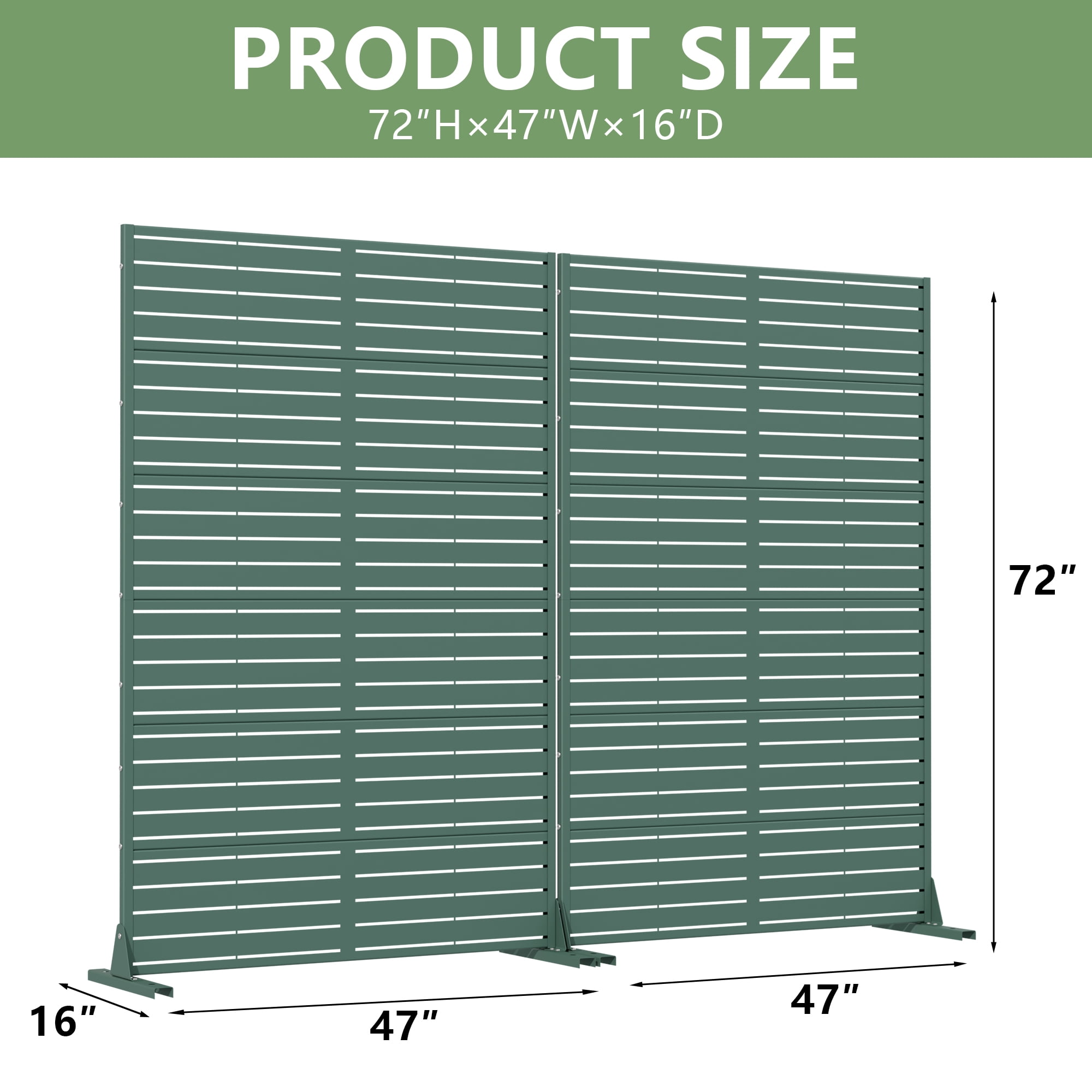 Metal Privacy Metal Screen Fence Panel Set of 2