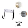 thumbnail image 1 of Yuarrent Colgador de estante de hierro eléctrico, gancho doble, tabla de planchar de acero inoxidable, organizador de pared de almacenamiento para Almacenamiento y organización del hogar Negro Yuarrent HA025555-02, 1 of 6