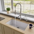 thumbnail image 1 of Pemberly Row White 33" Single Bowl Undermount Granite Composite Kitchen Sink, 1 of 9