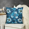 thumbnail image 2 of BANET Throw Pillow Cushion Case, Nostalgic Look Flowers Squares Tile Mosaic Inspired Motif, Accent Double-Sided Digital Printing 22x22in, 2 of 5