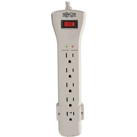 Under Monitor Surge Suppressor - Tripp Lite, TRPSUPER7TEL15, 7-Outlets Surge Suppressors, 1 Each, Gray 15 ft cord