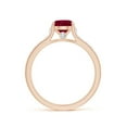 thumbnail image 2 of ANGARA Natural Round 1 ct Ruby Tapered Shank Solitaire Engagement Ring in 14K Rose Gold for Women (Size-6mm) | July Birthstone Jewelry for Her | Natural Ruby Rings, 2 of 11