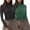 Black+army Green, variant on Womens 2 Packs Long Sleeve T-Shirts Mock Neck Turtleneck Slim Fitted Basic Crop Tops