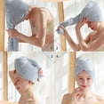 thumbnail image 4 of Toallas de microfibra súper absorbentes para secar el cabello, 2 paquetes, turbantes para envolver el cabello de secado rápido, 10 x 26 pulgadas, 4 of 5