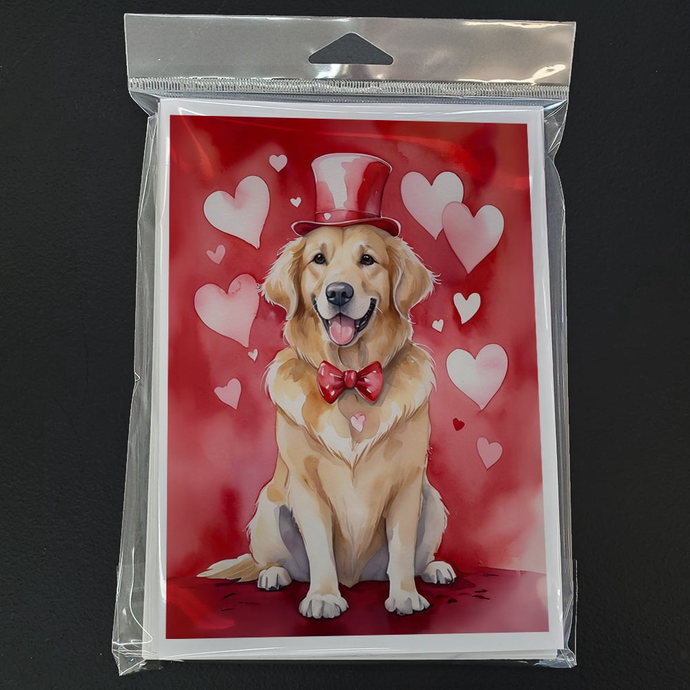 Golden Retriever My Valentine Greeting Cards Pack of 8 7 in x 5 in