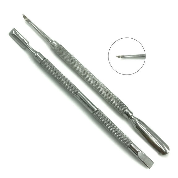 Spoon Cuticle Pusher Cleaner Trimmer Manicure Pedicure Nail Care Tools 2 Pc Set