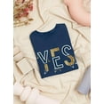 thumbnail image 3 of Yes Gold Glitter W Keychains Shaped T-Shirt Women -Image by Shutterstock, Female XX-Large, 3 of 4