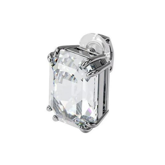 Swarovski Mesmera clip Earring Single - Octagon cut crystal - White - Rhodium Plated