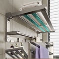 thumbnail image 4 of Toallero de baño de acero inoxidable con barra y ganchos, plegable for pared., 4 of 6