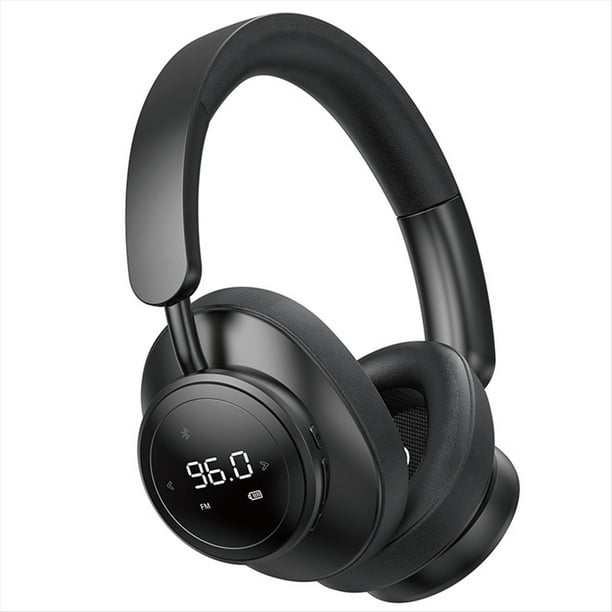 Auriculares Inalámbricos con Micrófono Plegables Sobre la Oreja Bluetooth 5.3 Soporte para Auriculares Tarjeta TF Radio FM Negro